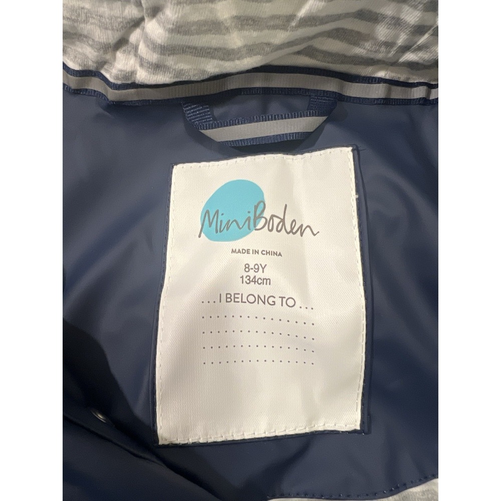 Mini Boden Rain Jacket/Coat |Navy Blue|Size 8-9 Years|NEW with tags! - Picture 2 of 11